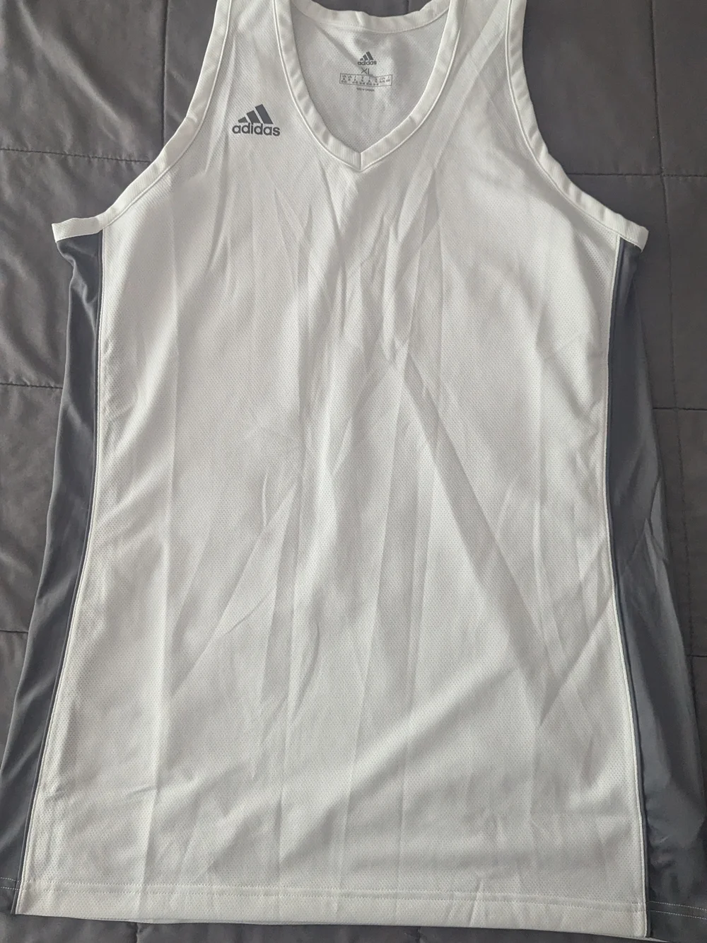 adidas White and Gray Men’s Athletic Tank Top